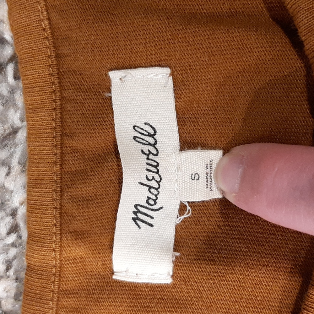 Madewell Brown Mustard Puff Sleeve Top - Picture 3 of 5